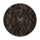 Lofaris Golden And Black Geometric Patterns Circle Backdrop